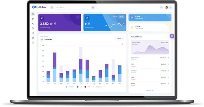 Analytics chart interface for restaurant orders